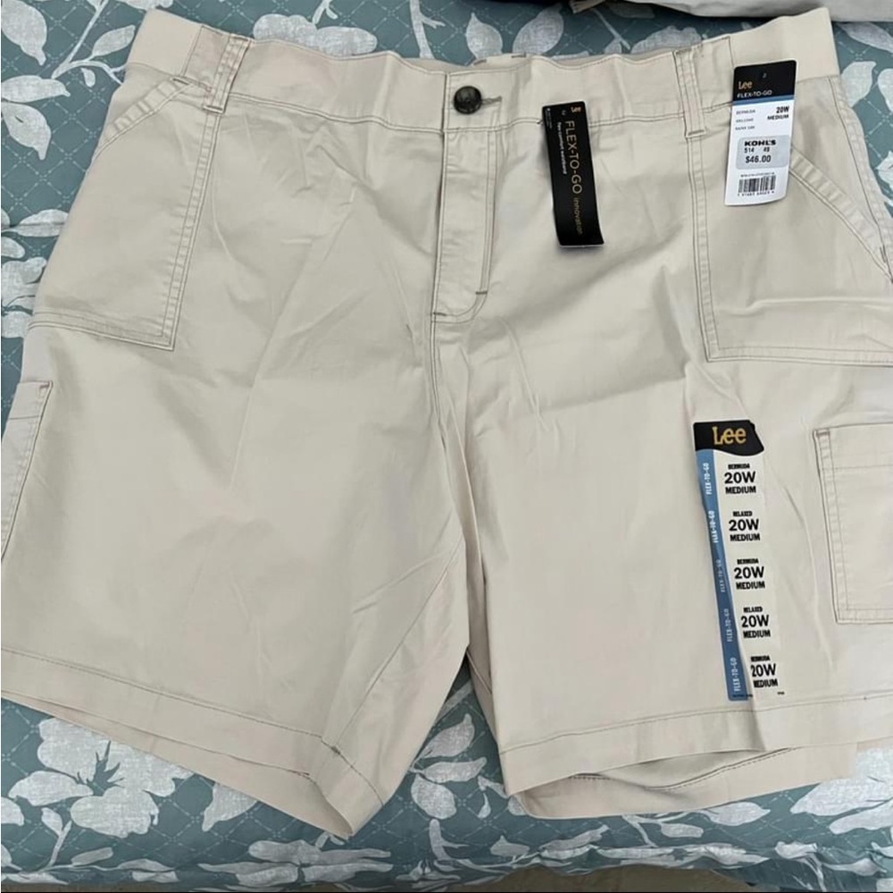 A pair of plus size 20w tan color shorts. NWOT too big for me.